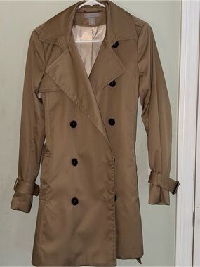 H&M Brown Double-Breasted Trench Coat
